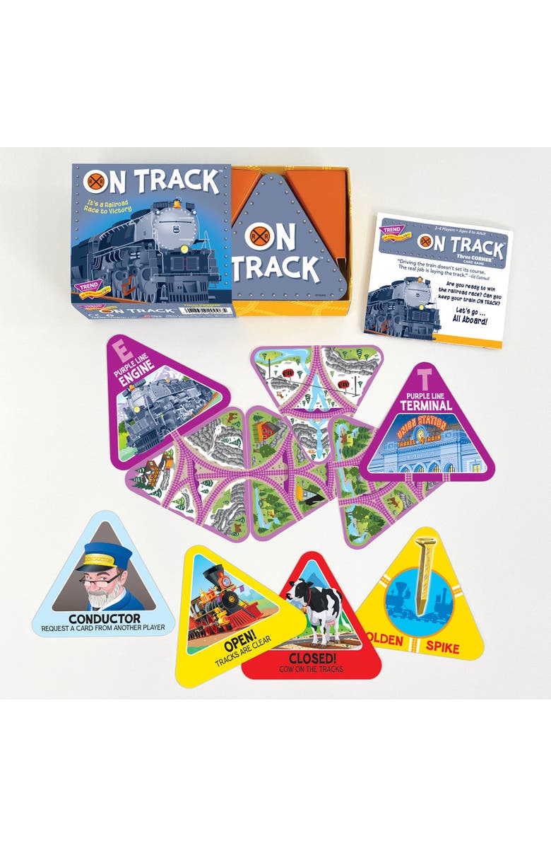 TREND Enterprises DUPLICATE TREND ON TRACK Three Corner Card Game, Alternate, color, Multicolored