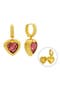 selected Gold/ Red Heart Shape Crystal