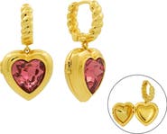 July Child Mi Amor Locket Drop Huggie Hoop Earrings