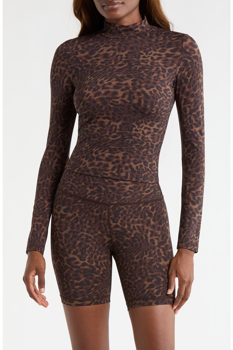 Leopard Print Long Sleeve Top, Main, color, CARIBOU LEOPARD