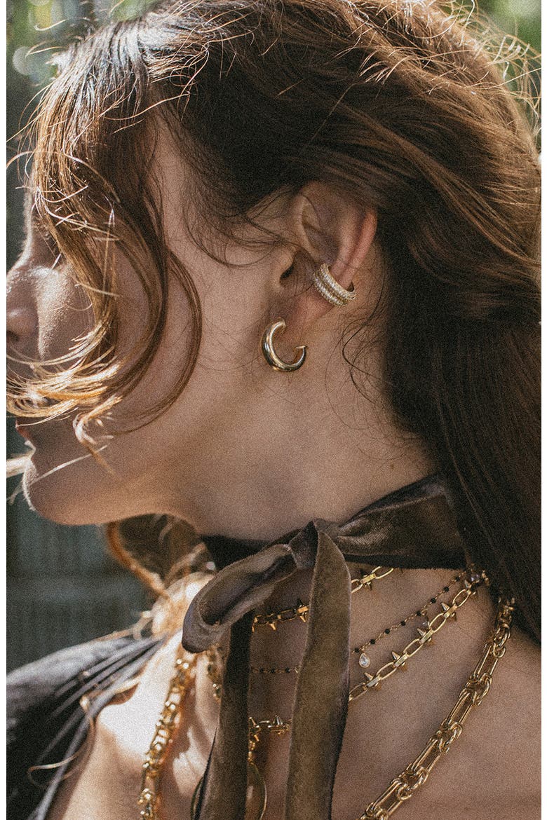 Cleo Hoop Earrings, Alternate, color, GOLD