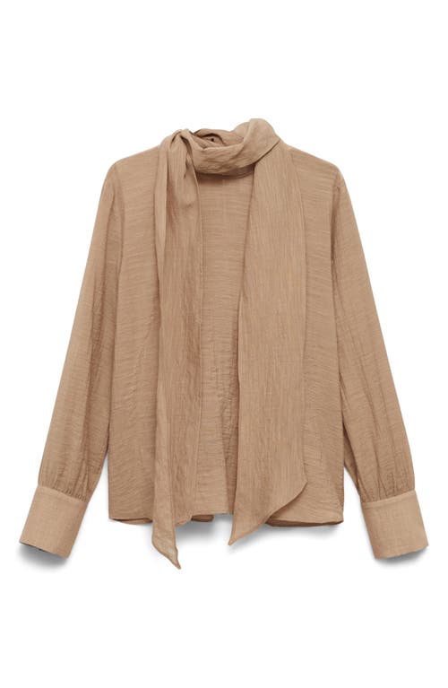 Shop Mango Long Sleeve Bow Neck Shirt