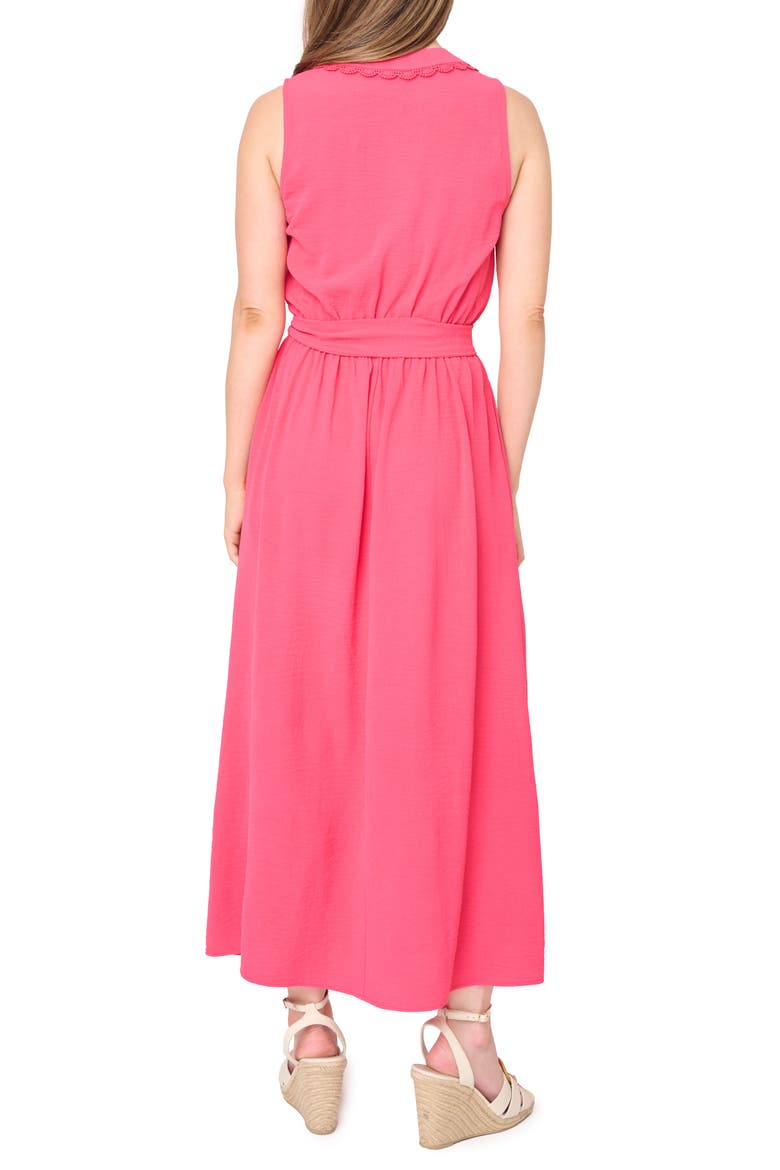 Bella Tie Waist Maxi Dress, Alternate, color, PUNCH PINK