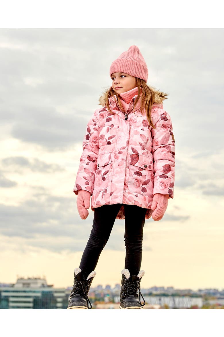 Girl's Knitted Mittens Pink, Alternate, color, Strawberry Ice