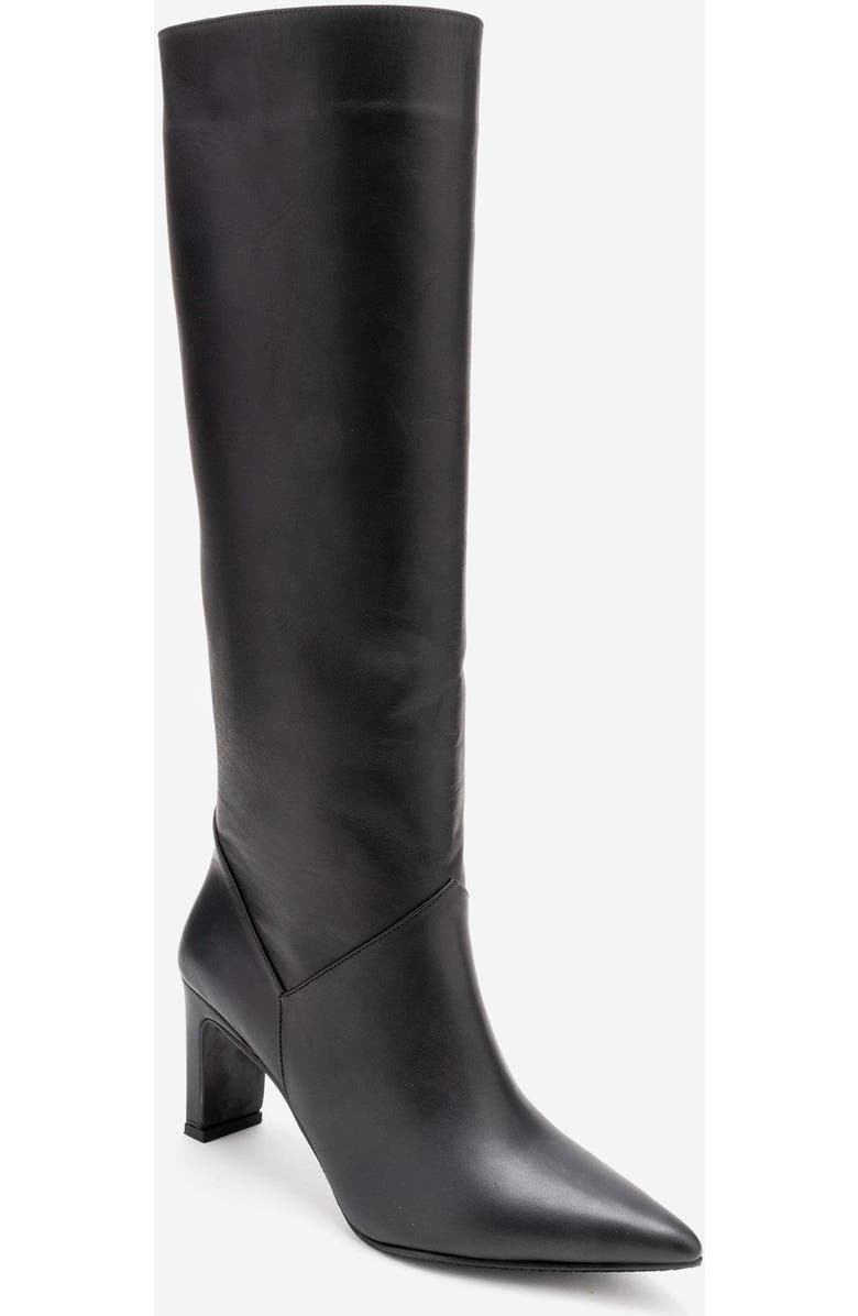 Forever & Always Shoes Merla Leather Block Heel Boot, Alternate, color, Black