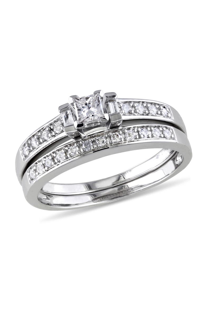 Diamond Multi-Shape Bridal Ring Set, Main, color, Sterling Silver