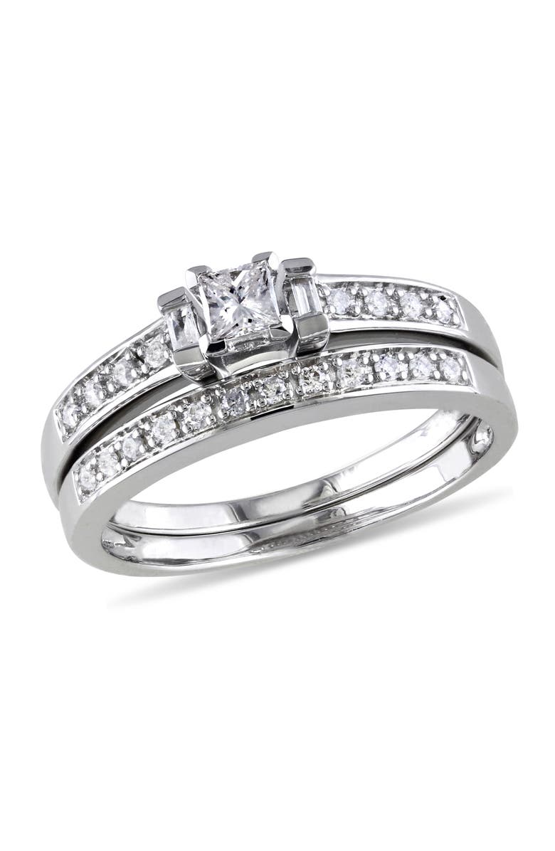 Julianna B. Diamond Multi-Shape Bridal Ring Set, Main, color, Sterling Silver