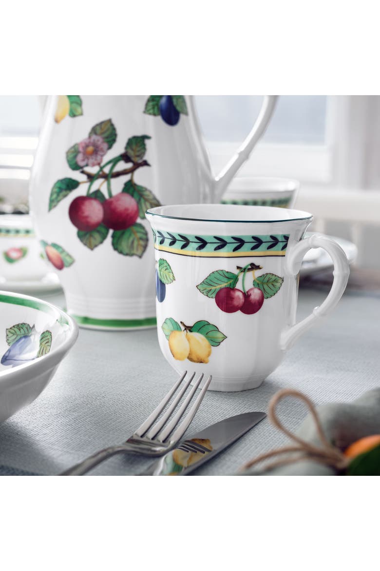 French Garden Fleurence Set of 4 Mug, Alternate, color, white