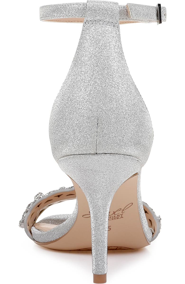 Jewel Badgley Mischka Kirsten Embellished Laser Cut Ankle Strap Sandal, Alternate, color,