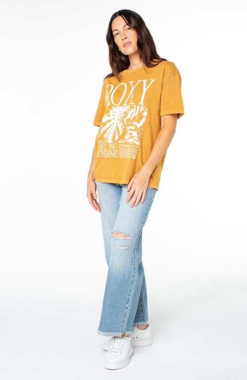 Roxy Feel The Sunshine Cotton Graphic T-shirt In Yellow