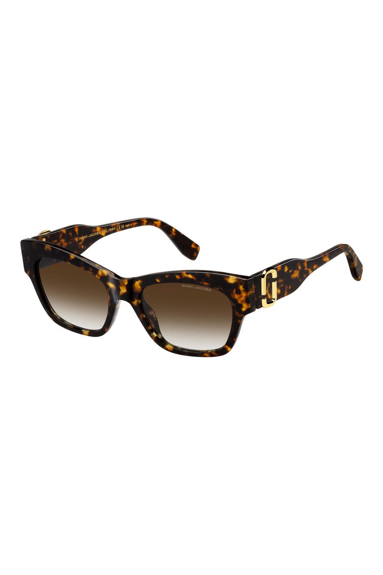 54mm Gradient Rectangular Sunglasses, Alternate, color, HAVANA/ BROWN SF