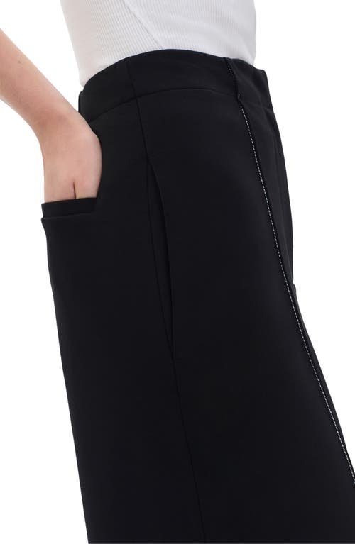 Rag & Bone Irina Contrast Stitch Straight Leg Pants In Black