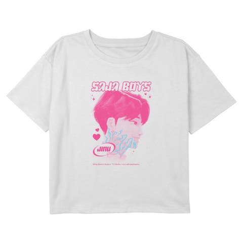 Girls' Jinu Saja Boy Profile Cropped Short Sleeve Boxy Cropped T-Shirt