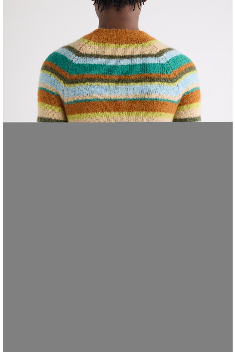 Melbourne Stripe Alpaca & Merino Wool Blend Sweater, Alternate, color, RUST