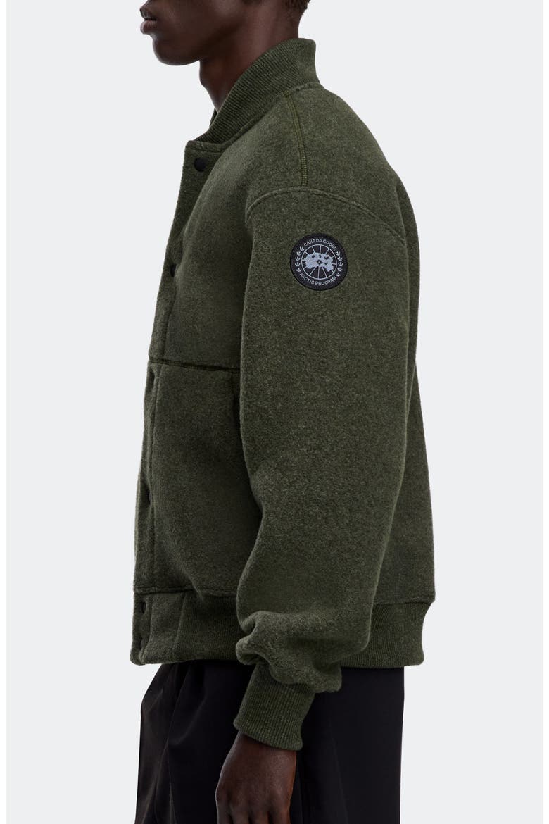 Hudson Black Label Fleece Bomber Jacket, Alternate, color, DARK SAGE