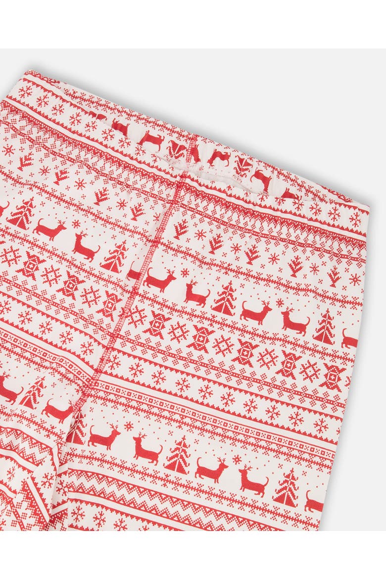 Adult Men Organic Cotton Two-Piece Pajama Set, Alternate, color, Red and White Fairisle