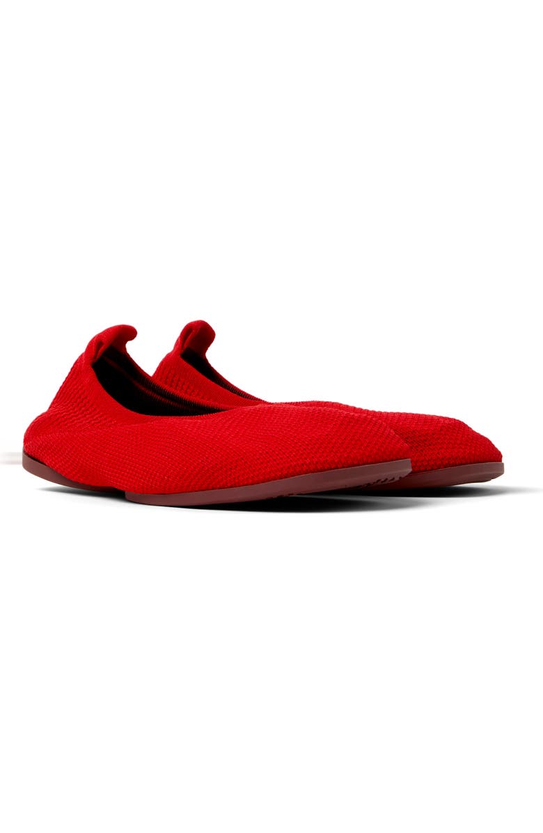 Camper Right Niko Ballerina Flat, Main, color, Medium Red