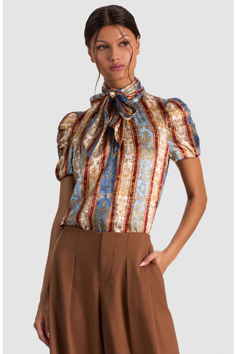 Brentley Tie Neck Top, Alternate, color, GRAND AFFAIR