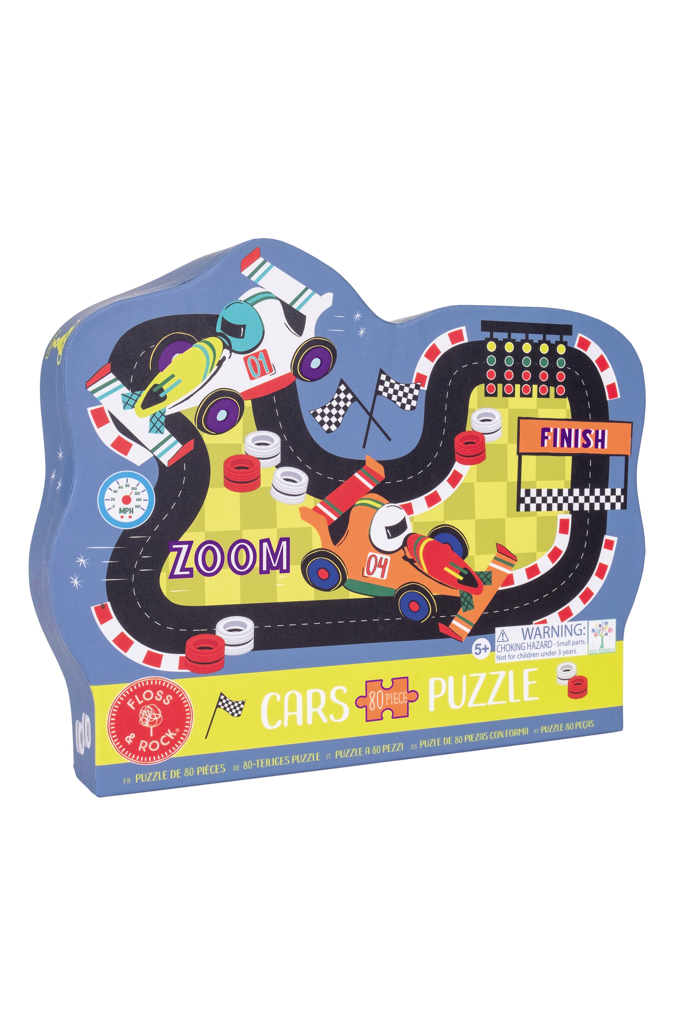 Floss & Rock Cars 80-Piece Shaped Jigsaw Puzzle