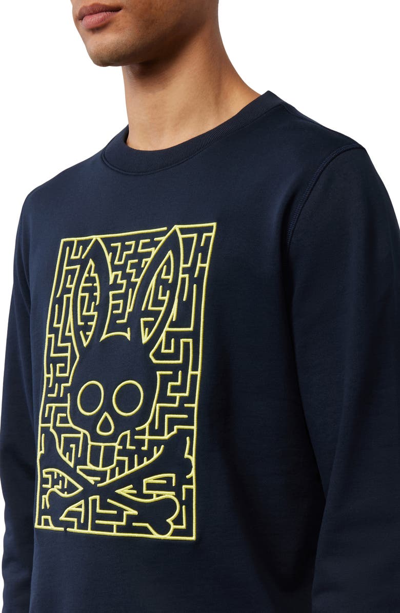 Psycho Bunny Pisani Embroidered Crewneck Sweatshirt, Alternate, color,