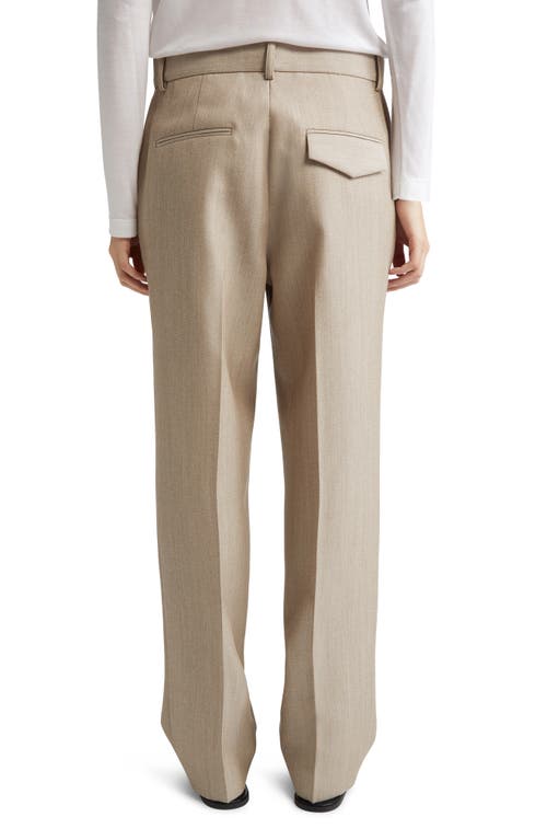 Partow Morrison Straight Leg Virgin Wool Pants In Oat