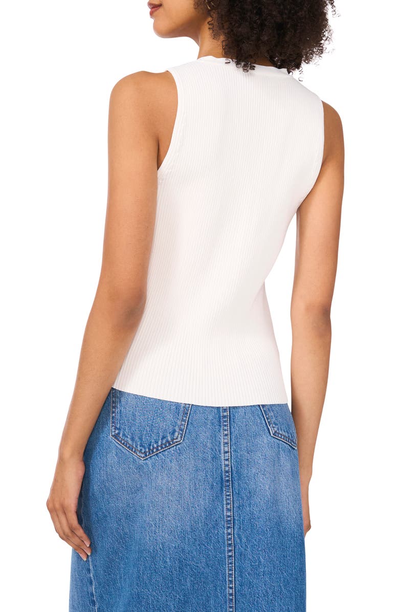 Vince Camuto Rib Button-Up Vest, Alternate, color, Antique White