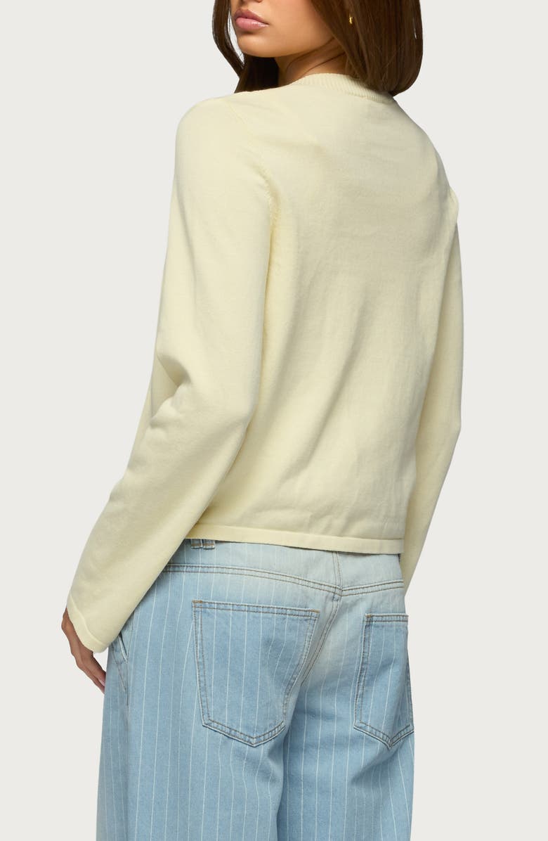 EDIKTED Jenie Split Front Cardigan, Alternate, color, Yellow