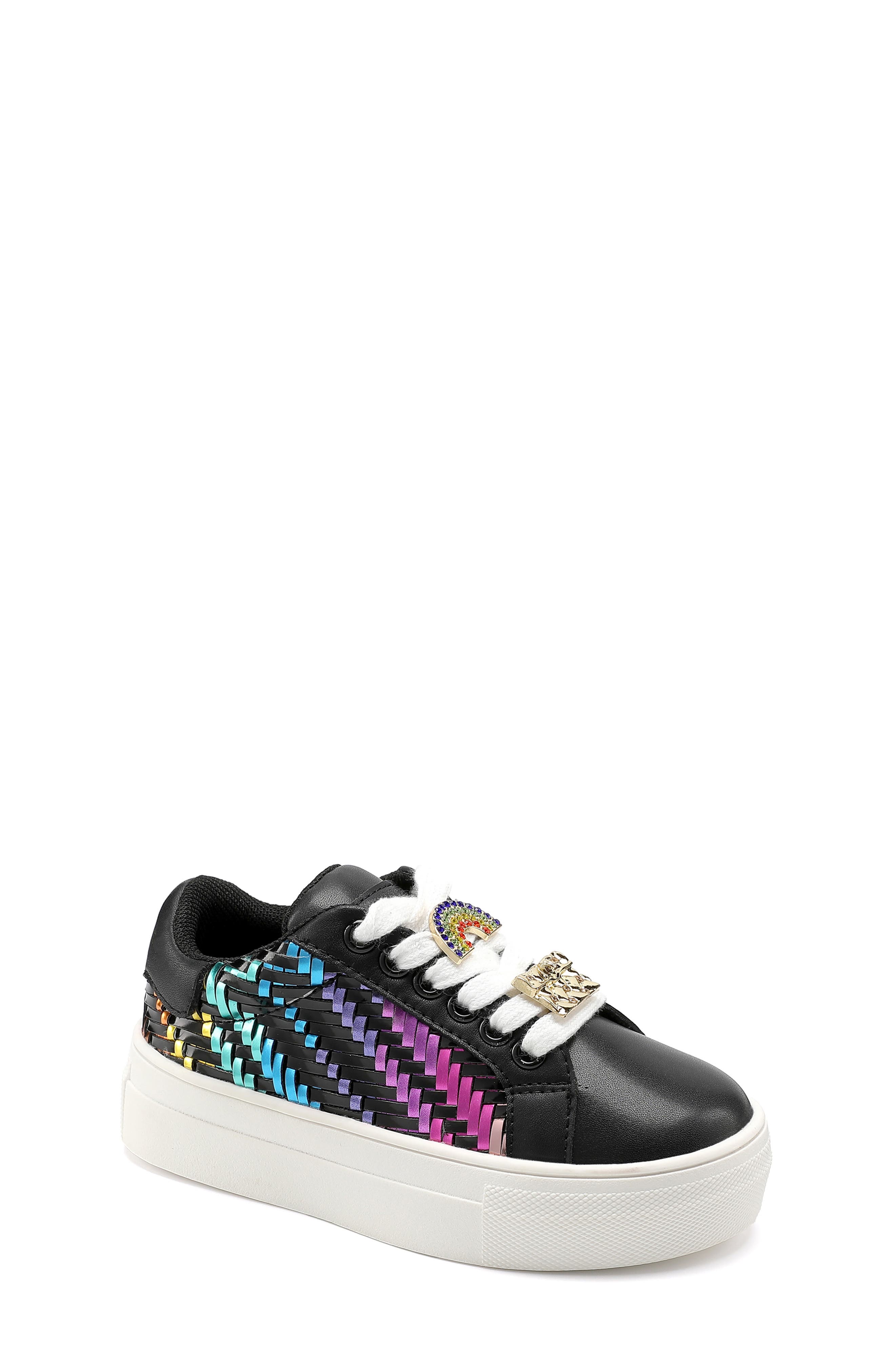 Kurt Geiger London Kids
 Mini Laney Weave Sneaker, Main, color, Black Multi