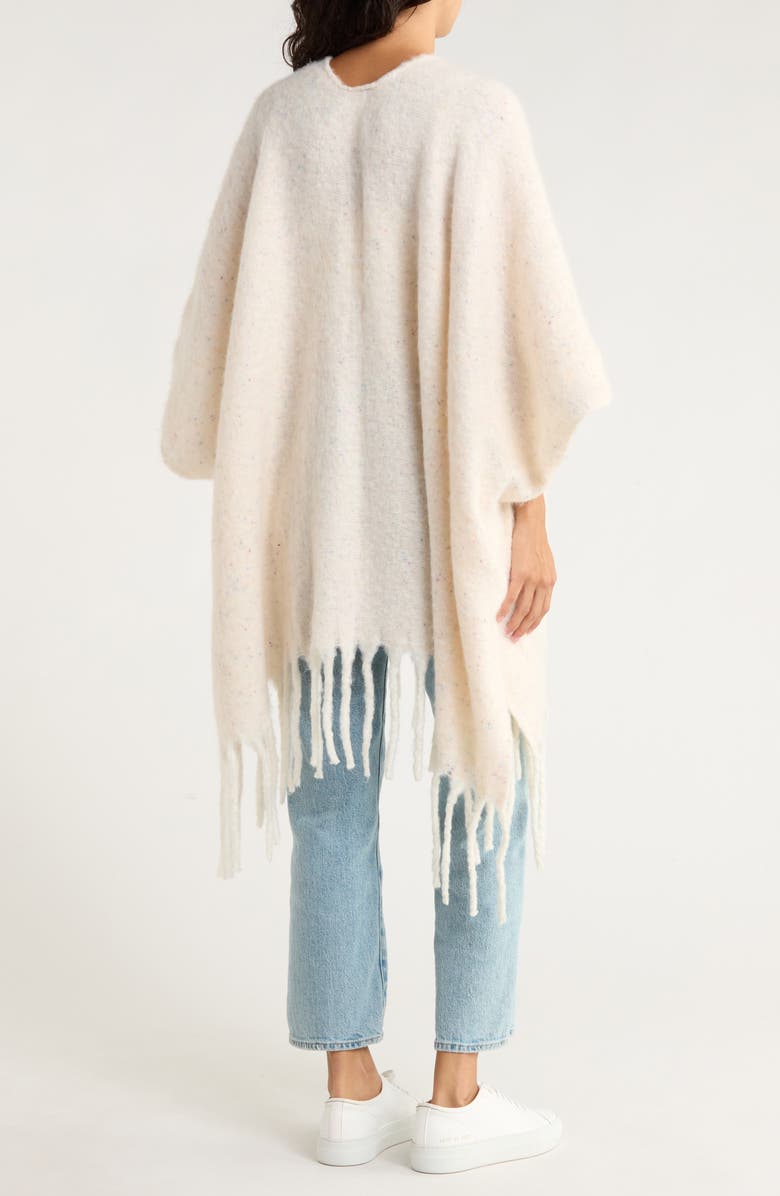 Melrose and Market Cozy Blanket Ruana, Alternate, color, Ivory Fleck