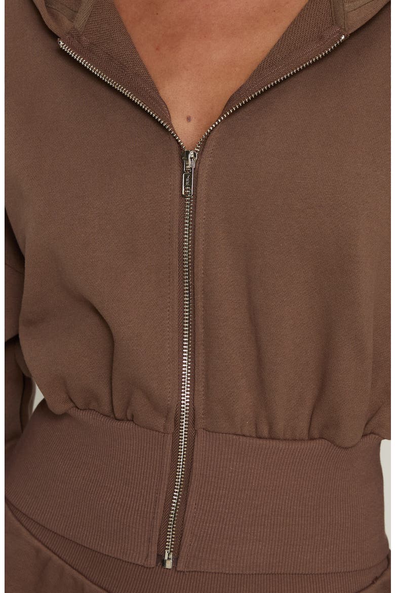 Daytime Blouson Crop Hoodie, Alternate, color, COCOA