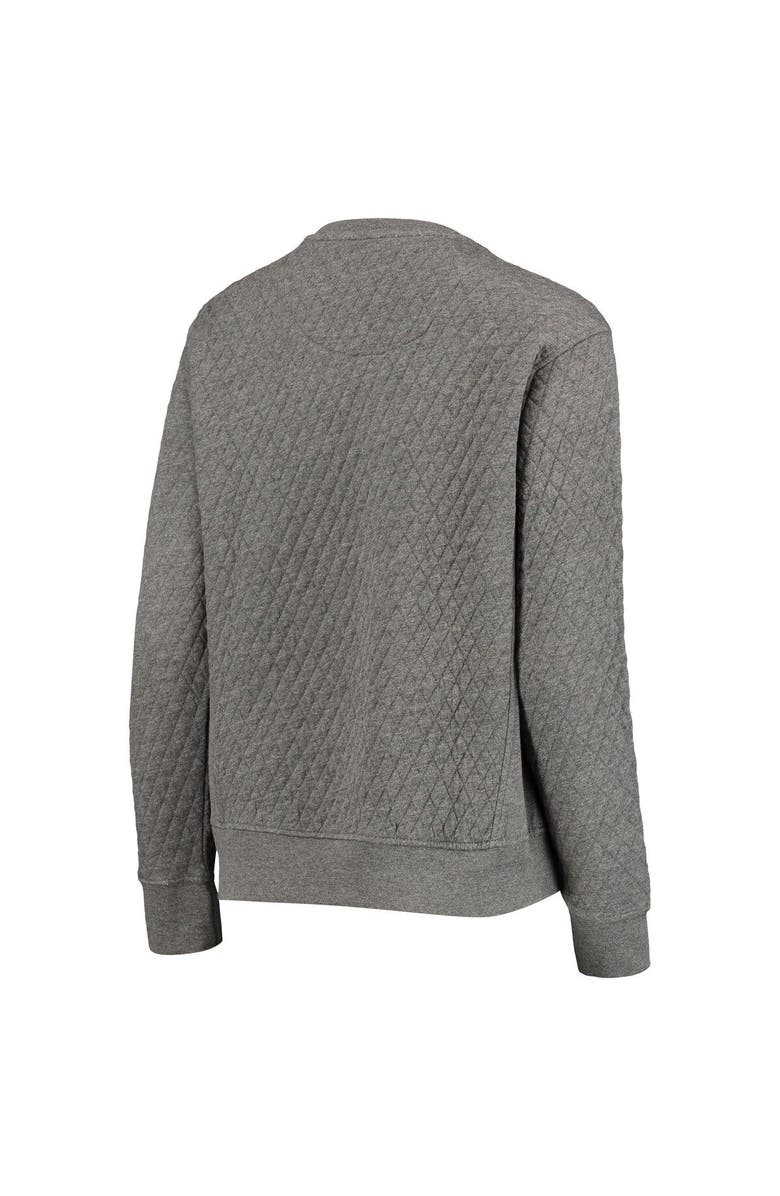 PRESSBOX Women's Pressbox Heather Charcoal Army Black Knights Moose Quilted Pullover Sweatshirt, Alternate, color, Heather Gray