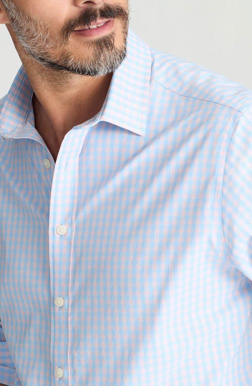 Untuckit Benson Check Performance Button-up Shirt In Pink