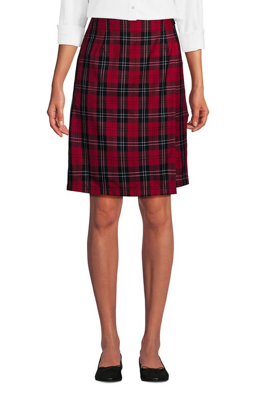 Lands' End School Uniform Plaid A Line Tab Skort Top Of Knee In Multi
