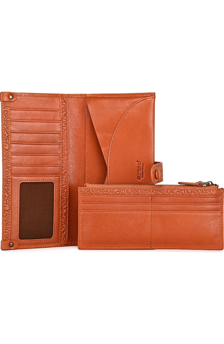 OLD TREND Iris Genuine Leather Modular RFID Wristlet Clutch, Alternate, color, Cognac
