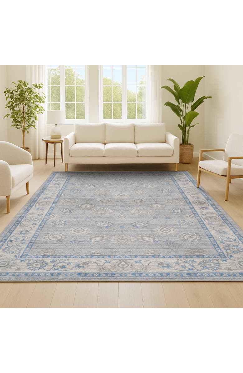 JONATHAN Y Modern Persian Vintage Moroccan Traditional Area Rug, Alternate, color, Gray/Blue