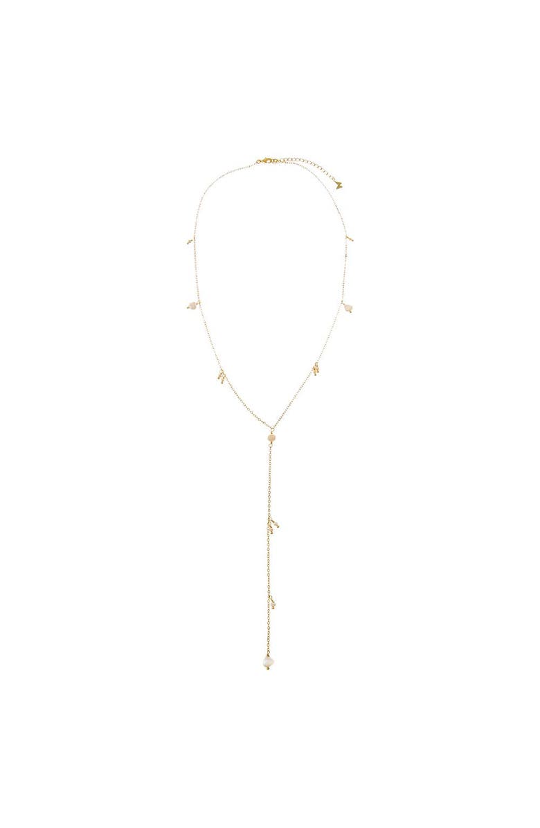 BY ADINA EDEN Pearl & Ball Drop Lariat Necklace, Alternate, color, Gold