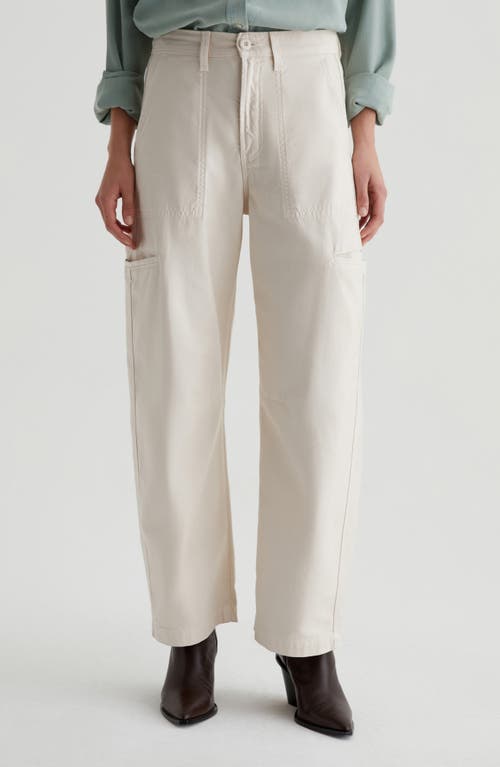 Ag Hazal Ankle Barrel Utility Twill Pants In Opal Stone
