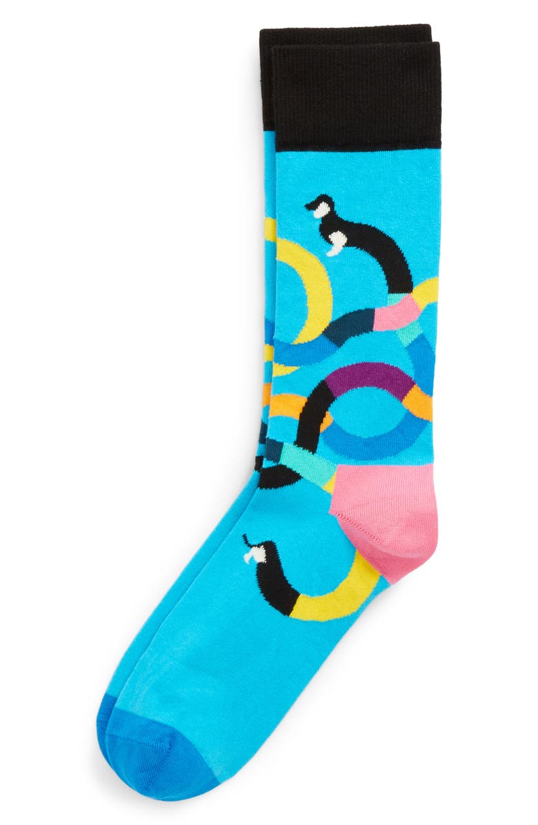 Happy Socks Wiener Dog Crew Socks, Main, color, 