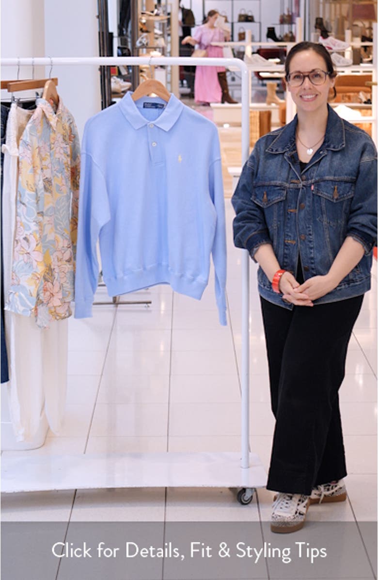 Lightweight Fleece Polo Sweatshirt, sales video thumbnail