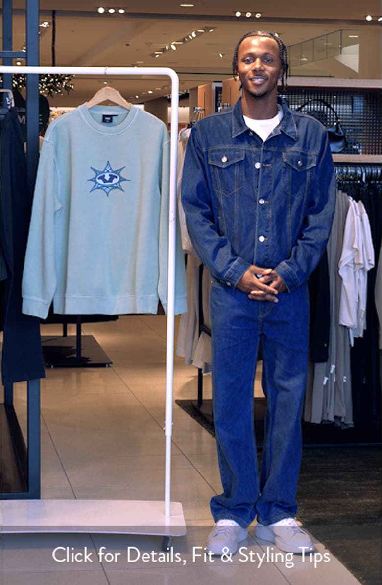 Star Checker Fleece Crewneck Sweatshirt, sales video thumbnail