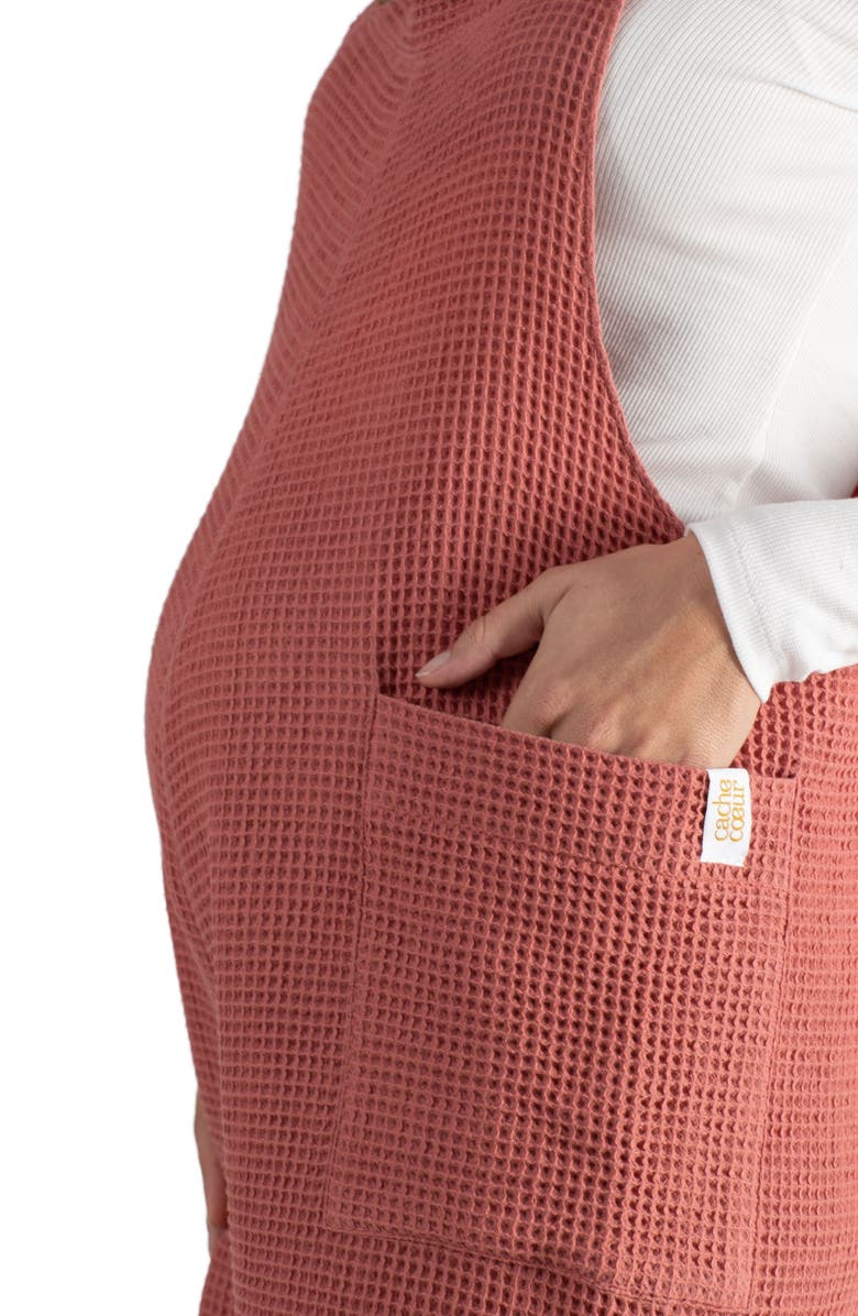 Cache Coeur Maya Organic Cotton Gauze Maternity/Nursing Jumpsuit, Alternate, color, Terracotta