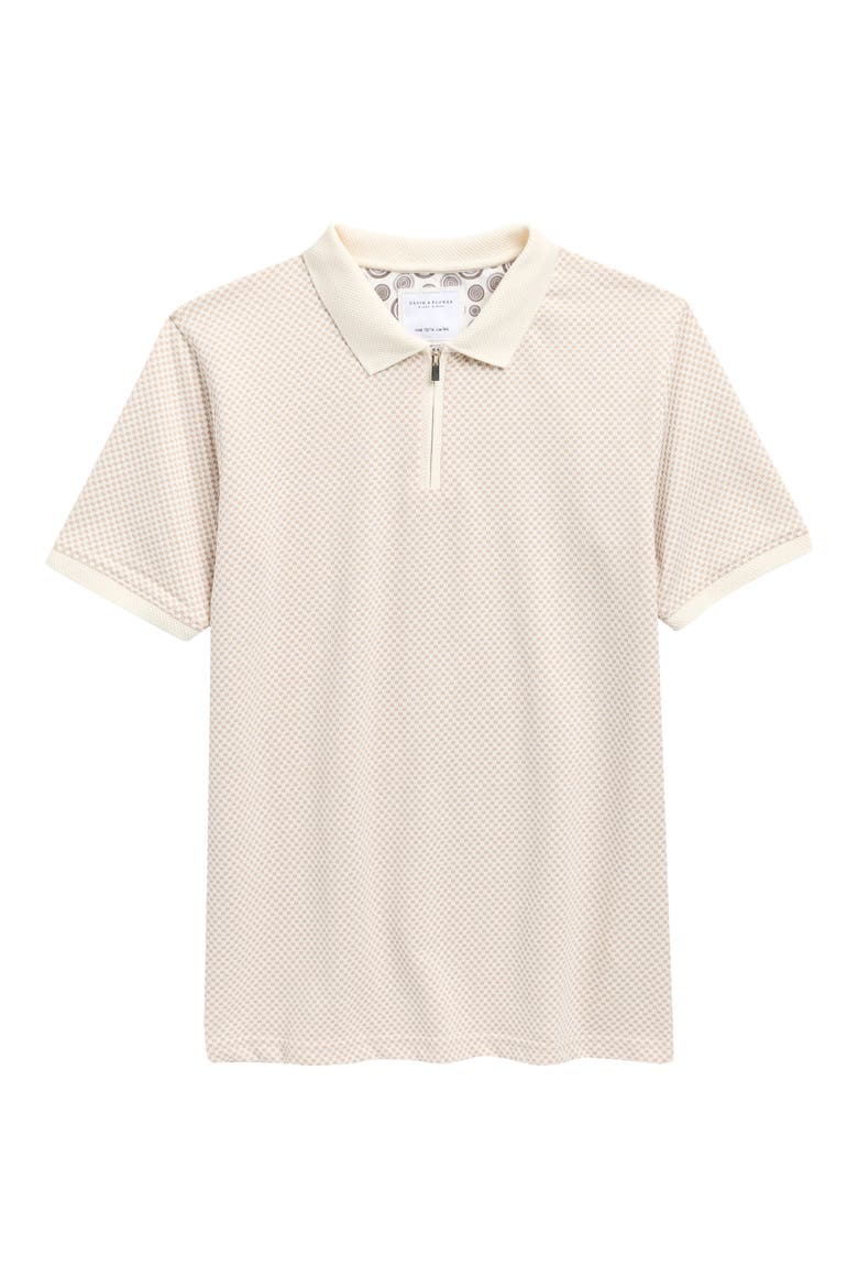 Kids' Geometric Quarter Zip Polo, Main, color, CREAM