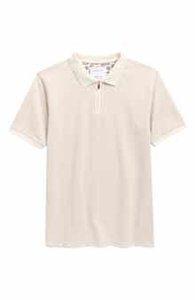 DENIM AND FLOWER Kids' Geometric Quarter Zip Polo