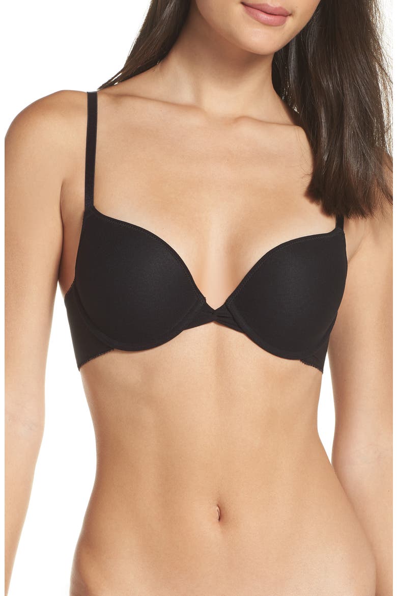 Bump It Up Underwire Push-Up Bra, Main, color, BLACK