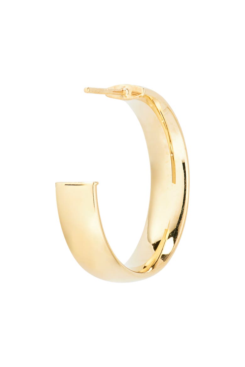 14K Gold Curved Hoop Earrings, Alternate, color, YELLOW