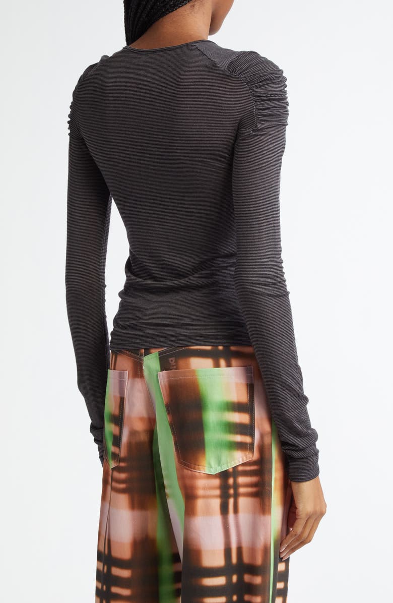 Collina Strada Arc Stripe Ruched Long Sleeve Top, Alternate, color, 