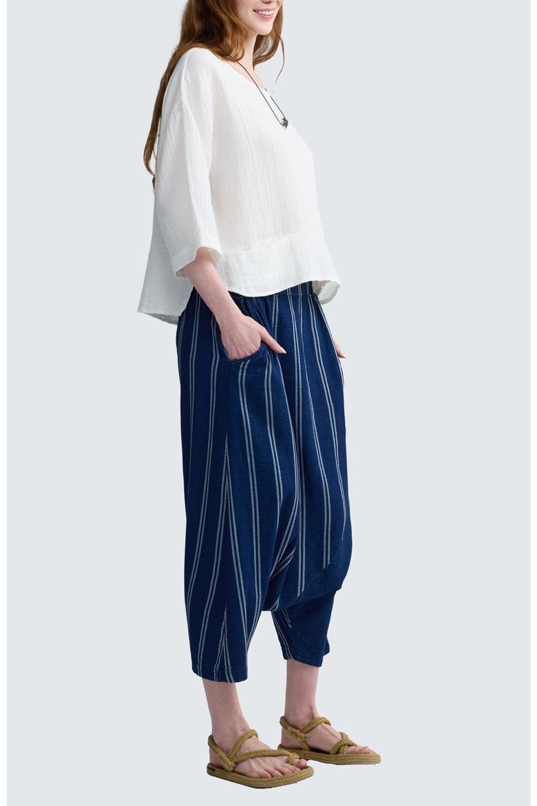 Marigold Denim Muslin Harem Pants, Alternate, color, Original Denim