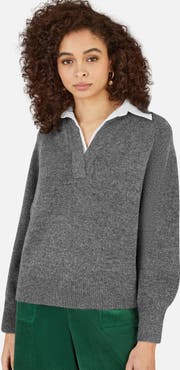 Yumi Collar Detail Knitted Jumper