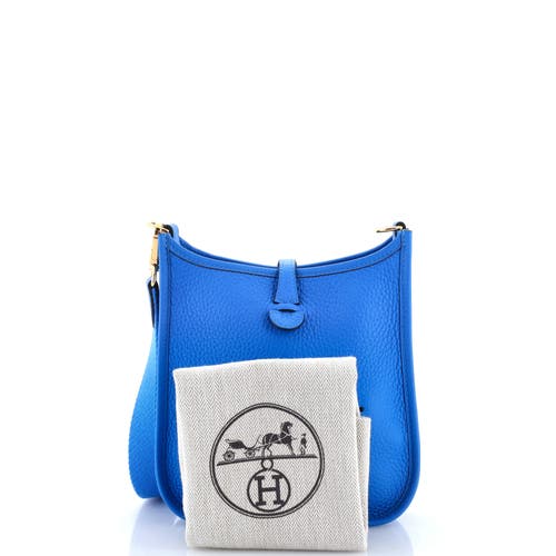 Pre-owned Hermes Hermes Evelyne Bag Gen Iii Clemence Tpm In Blue