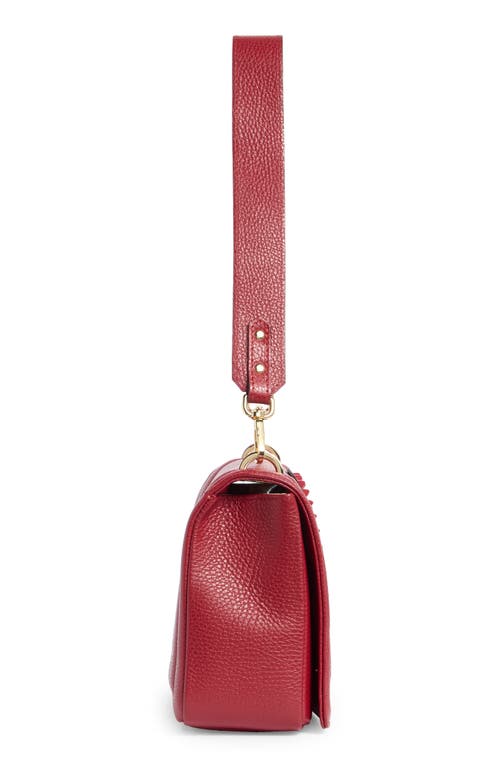 Valentino By Mario Valentino Alice Rockstud Vlogo Leather Shoulder Bag In Red
